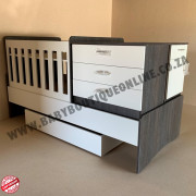 5-in-1 Cot - Melamine White & Cadbury Oak B0357